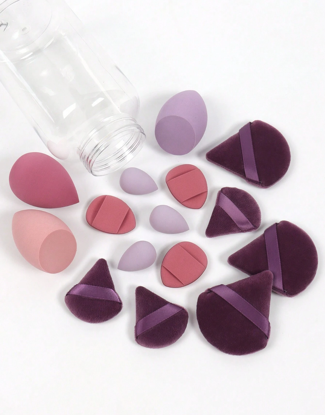 SHEIN Makeup Sponge Set Of 15 With Storage Jar