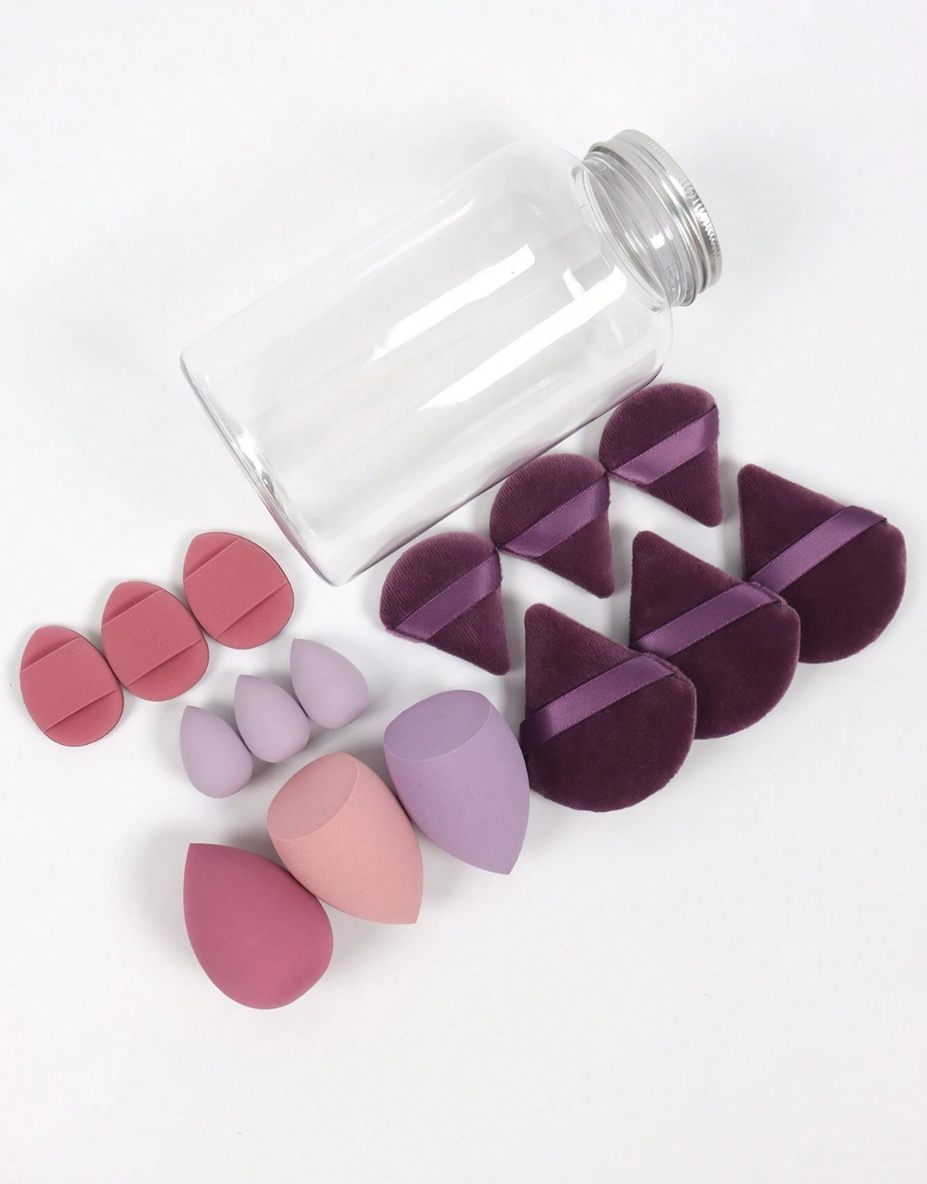 SHEIN Makeup Sponge Set Of 15 With Storage Jar