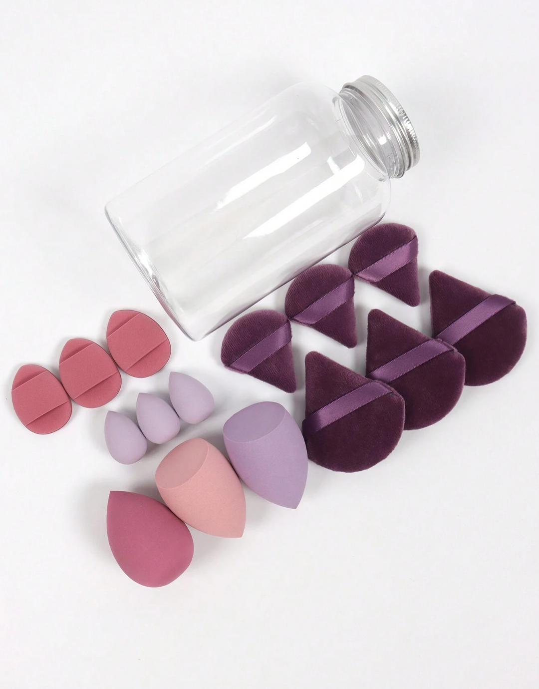 SHEIN Makeup Sponge Set Of 15 With Storage Jar