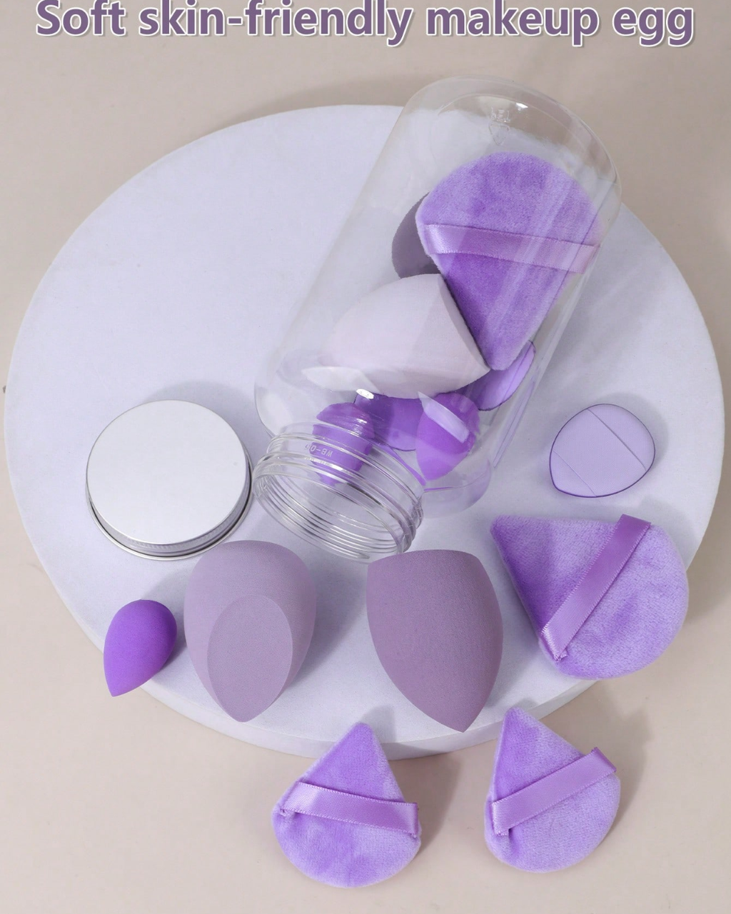 ORIVELLE 14pc Makeup Sponge Set With Storage Bottle, Beauty Puff, Latex-Free,