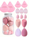 ORIVELLE 14pc Makeup Sponge Set With Storage Bottle, Beauty Puff, Latex-Free,