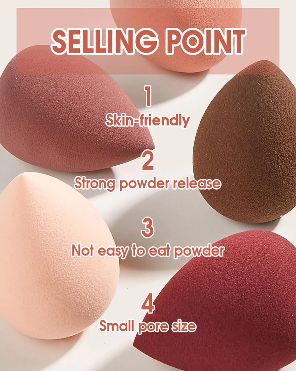 Orivelle Makeup Sponge, 5pcs Waterdrop Shape Makeup Sponge & 1pc Storage Box Makeup Blender,
