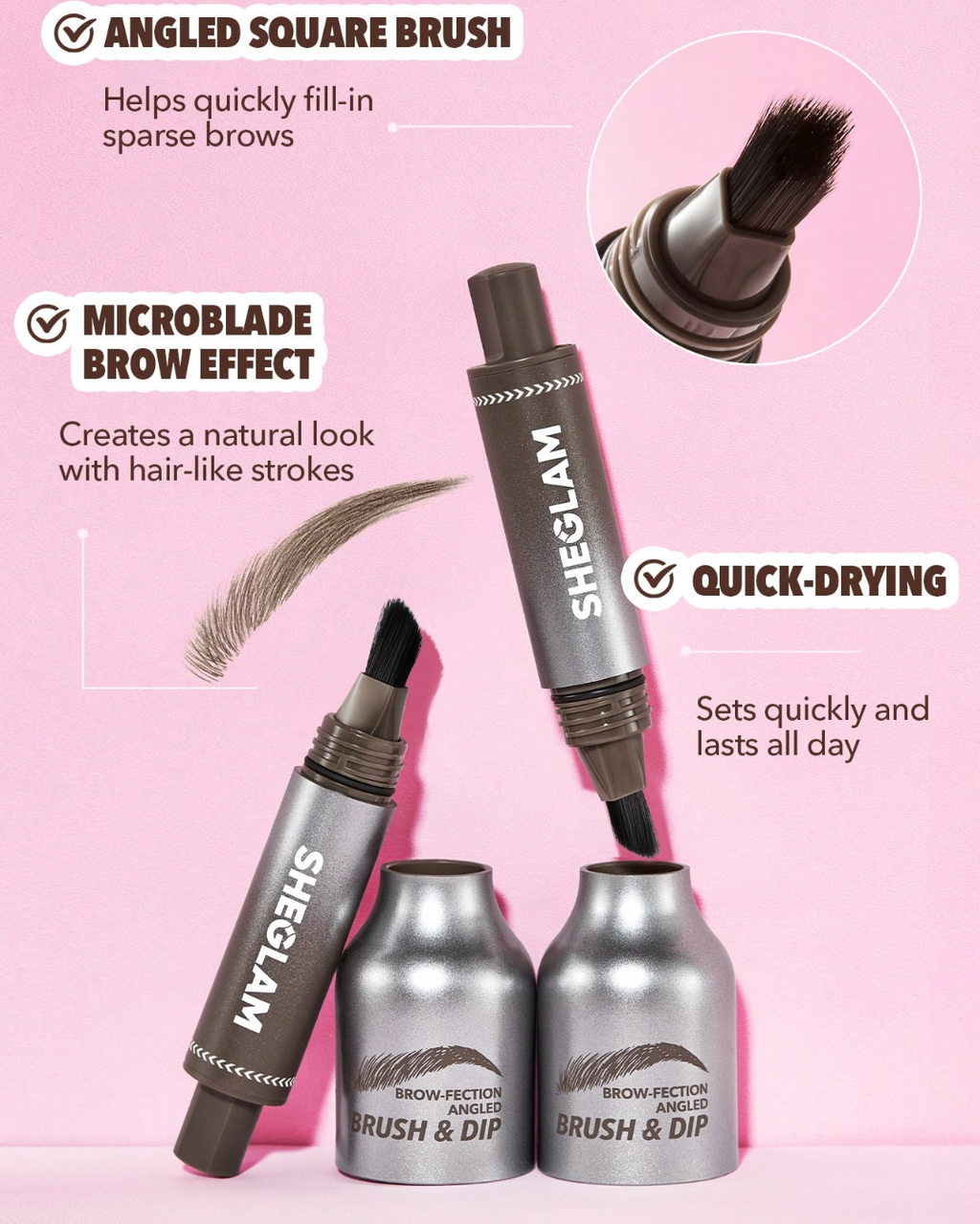 SHEGLAM Brow-Fection Angled Brush & Dip