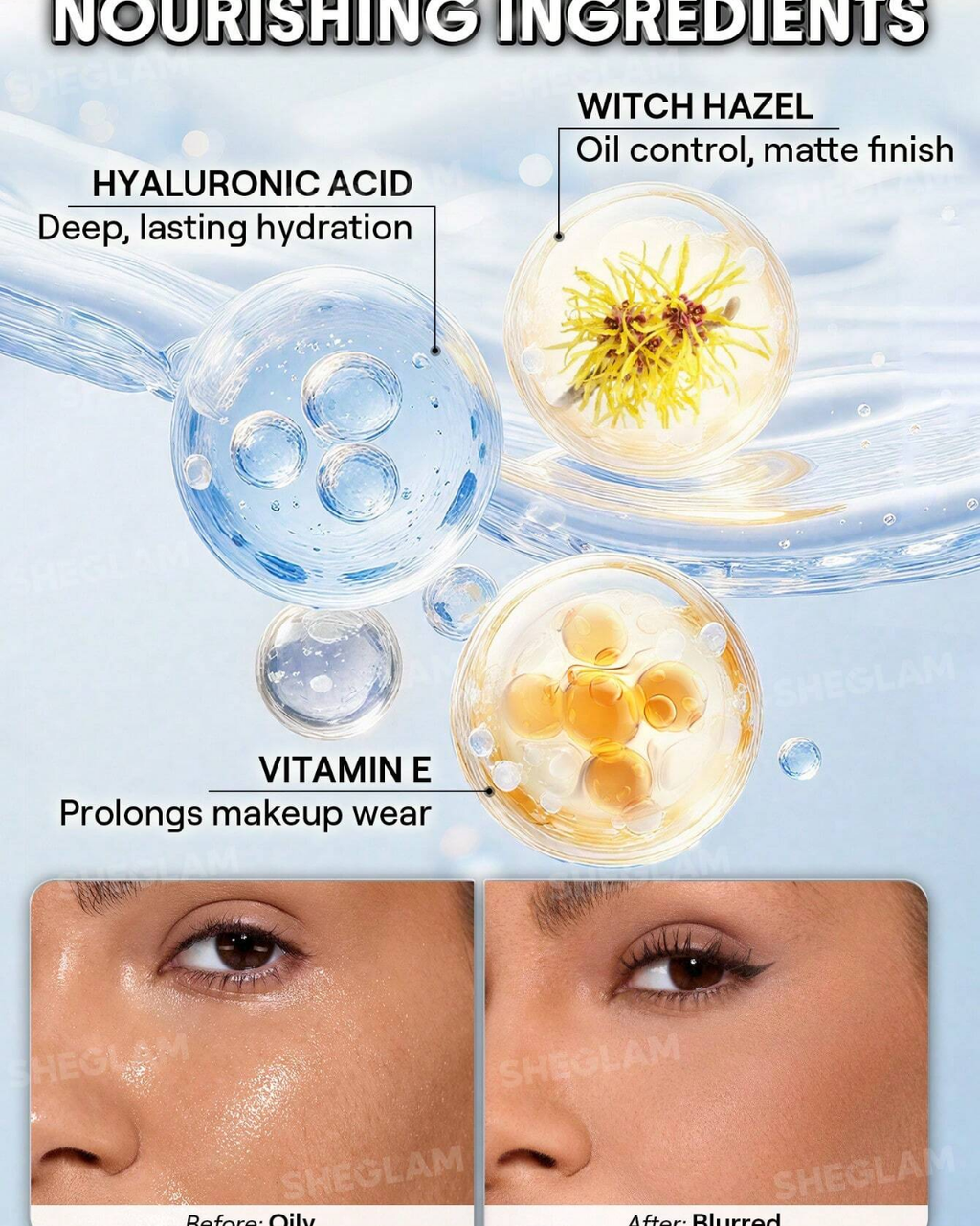 SHEGLAM Camera On Blurring Waterproof Setting Spray Brand Beauty Cosmetic Makeup For Women And Girls