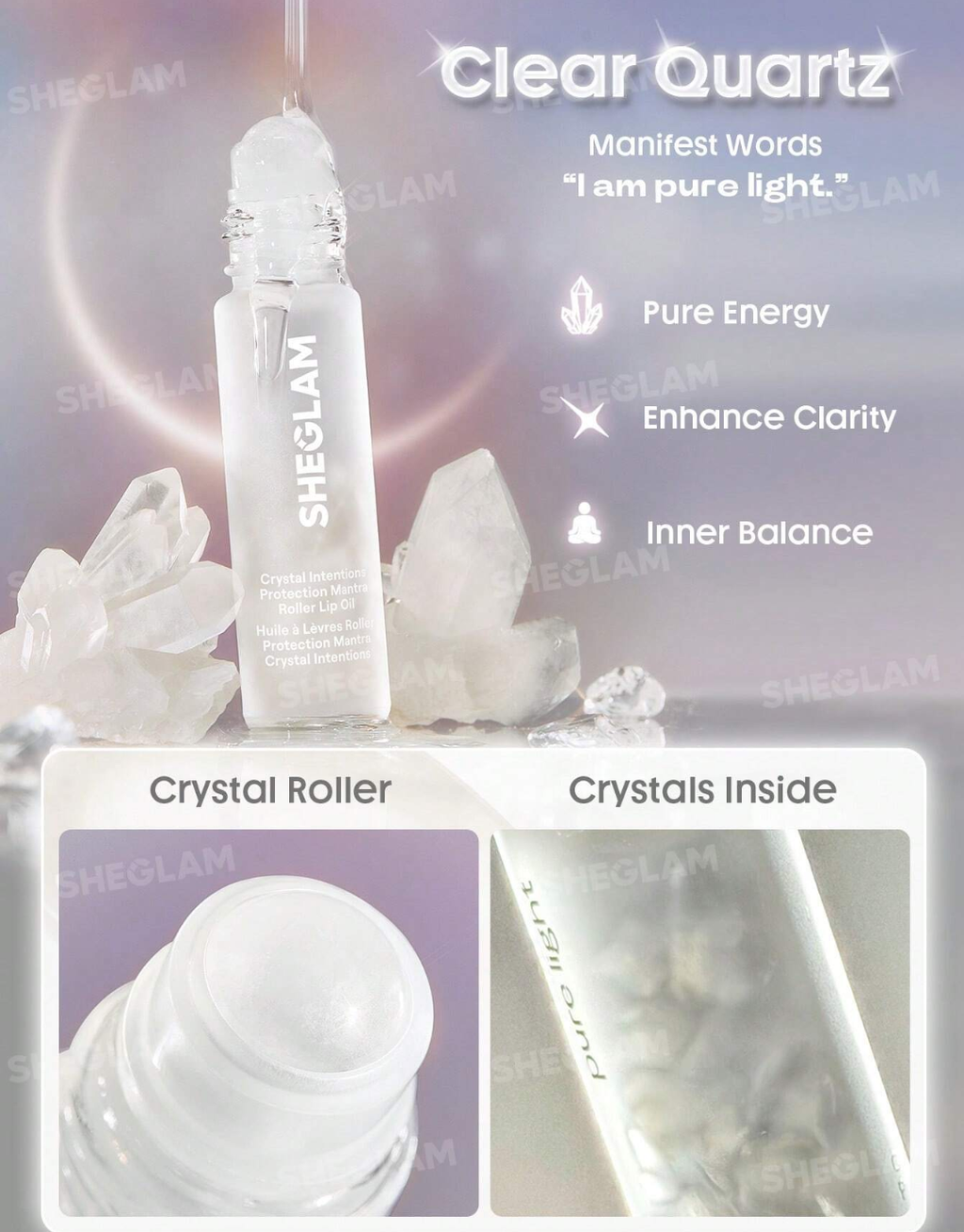 SHEGLAM Crystal Intentions Protection Mantra Roller Lip Oil