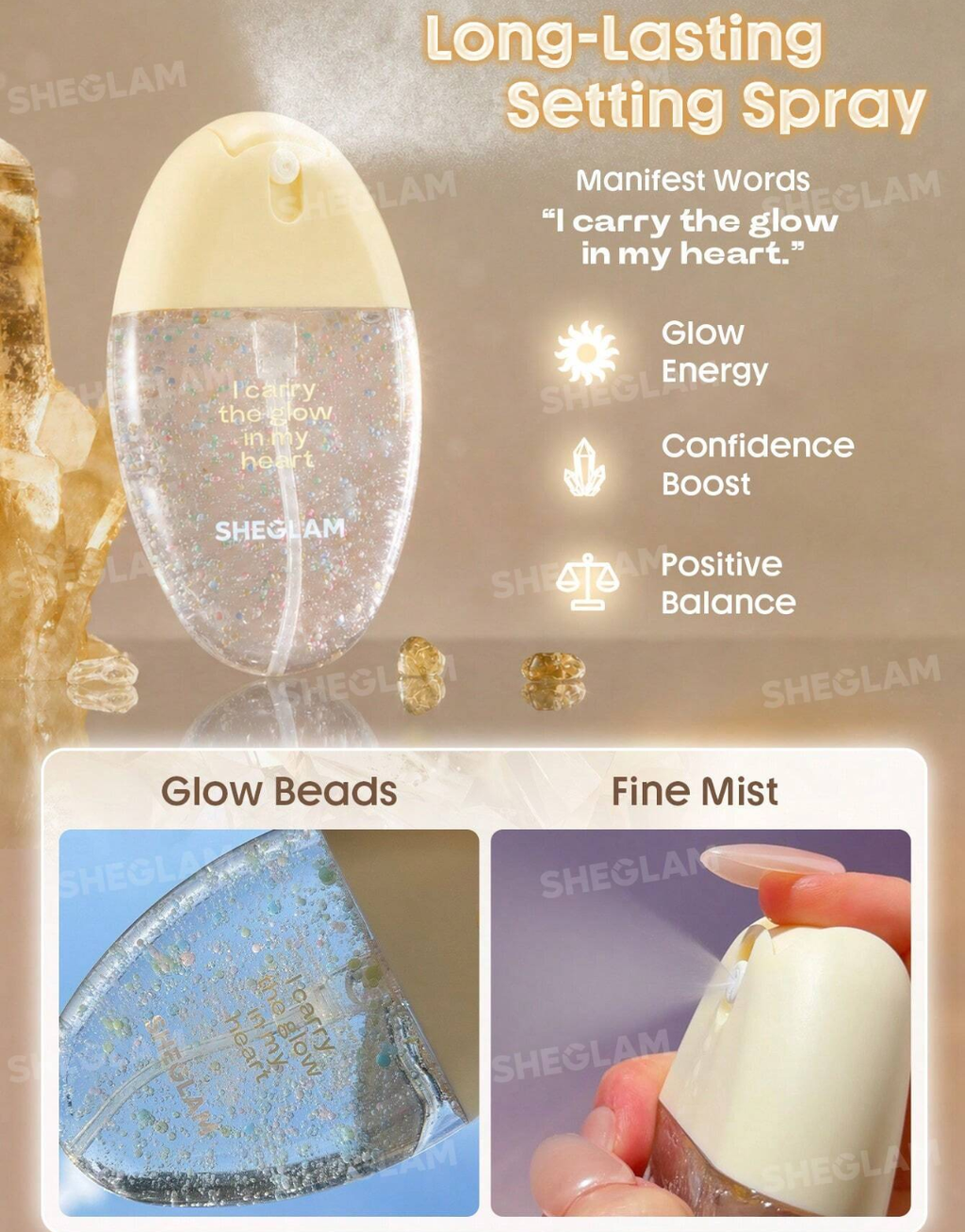 SHEGLAM Crystal Intentions Vibe Shield Long-Lasting Setting Spray