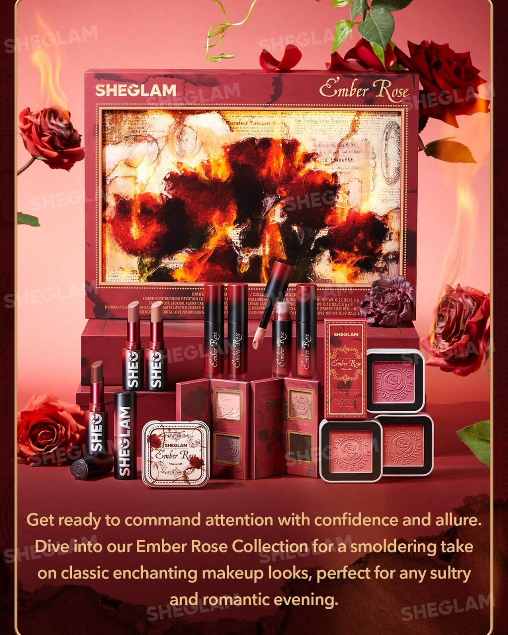 SHEGLAM Dynamatte Boom Long-Lasting Matte Lipstick (Ember Rose Set)