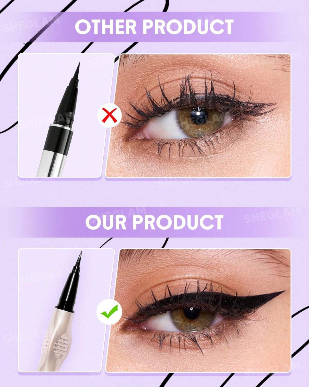 SHEGLAM Glide Control Liquid Eyeliner-Matte Black
