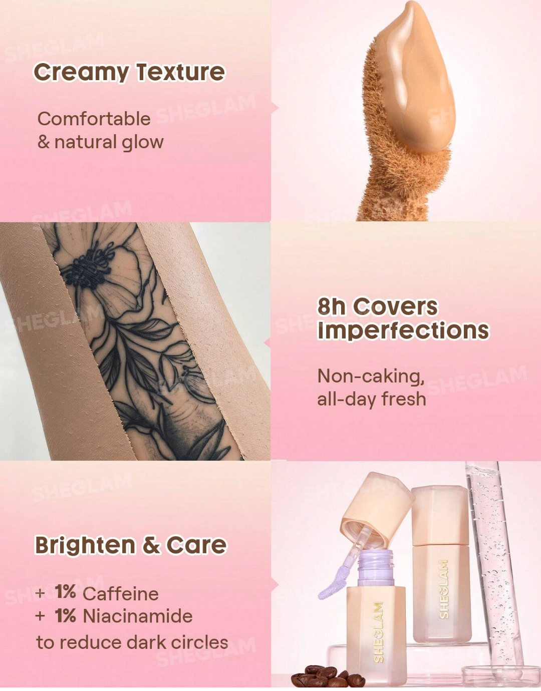 SHEGLAM  Hideaway Full-Coverage Concealer