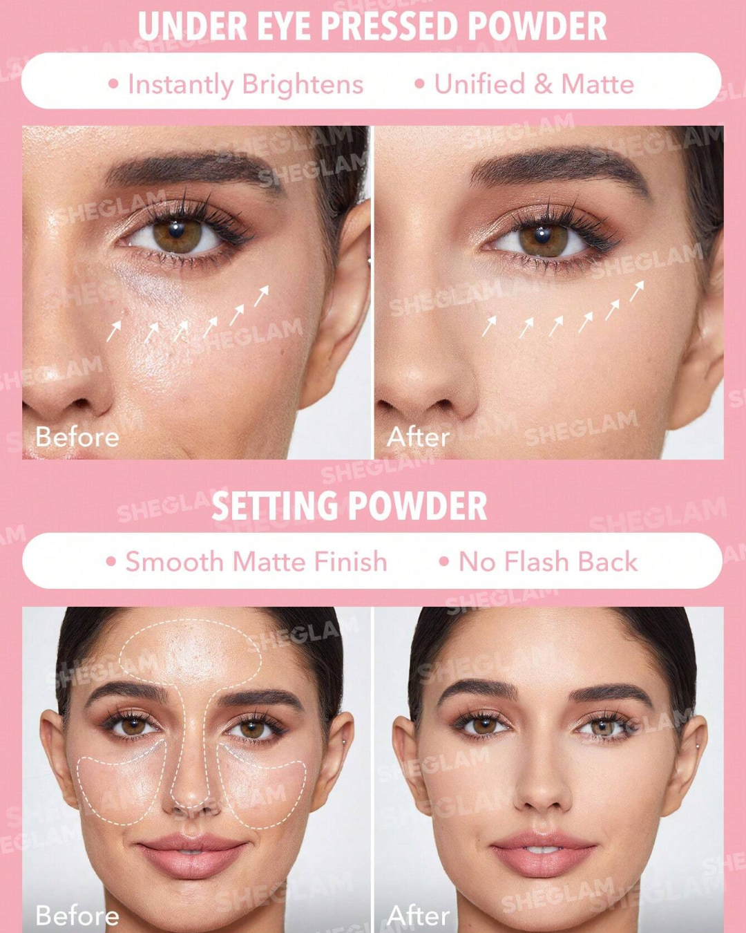SHEGLAM Insta-Ready Face & Under Eye Setting Powder Duo