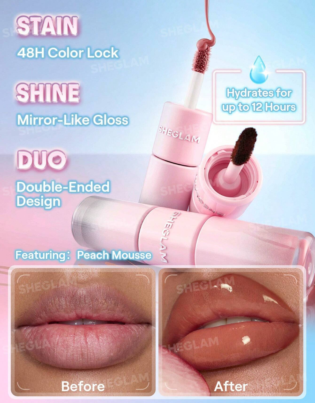 SHEGLAM Line To Shine Peel-Off Lip Stain & Gloss Duo