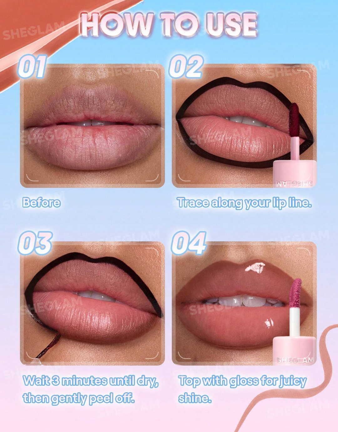 SHEGLAM Line To Shine Peel-Off Lip Stain & Gloss Duo