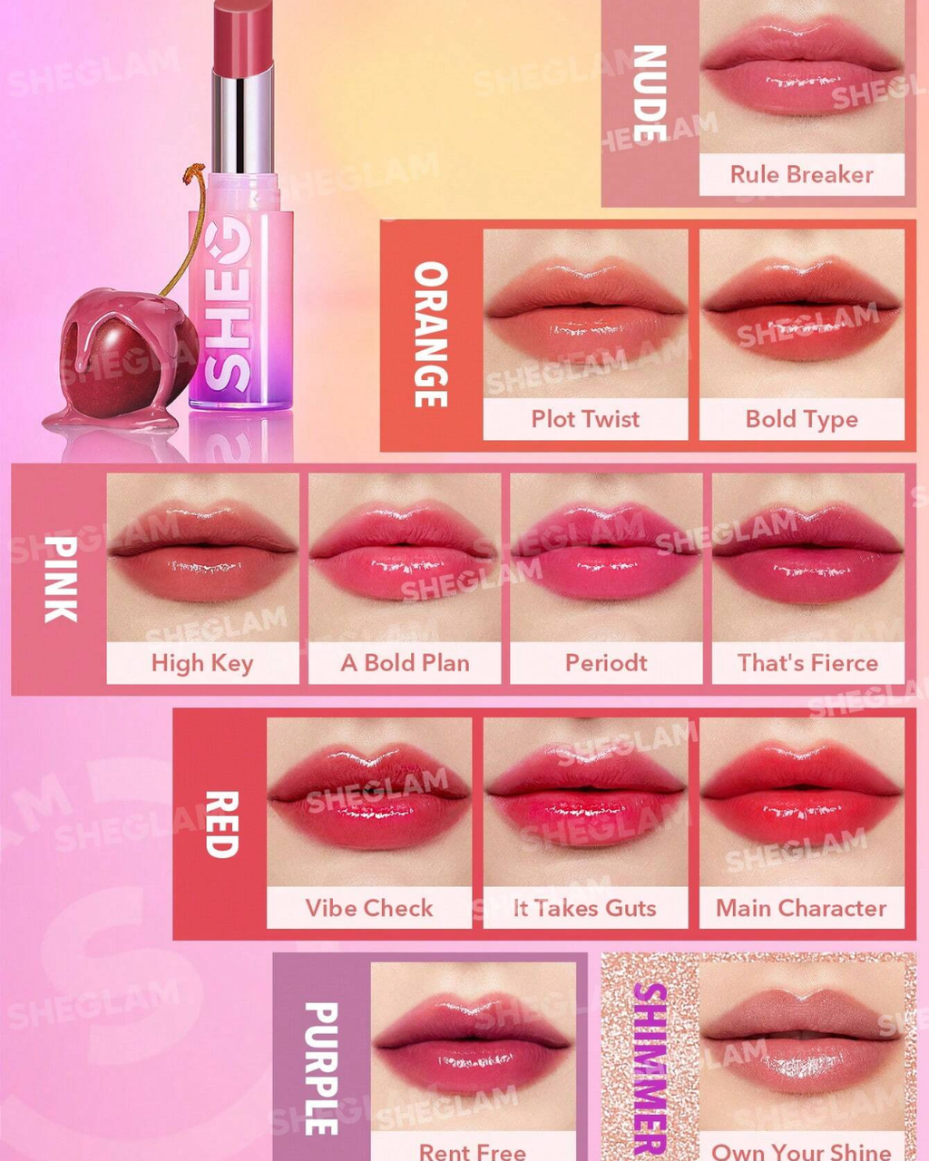 SHEGLAM Mirror Kiss High-Shine Lipstick