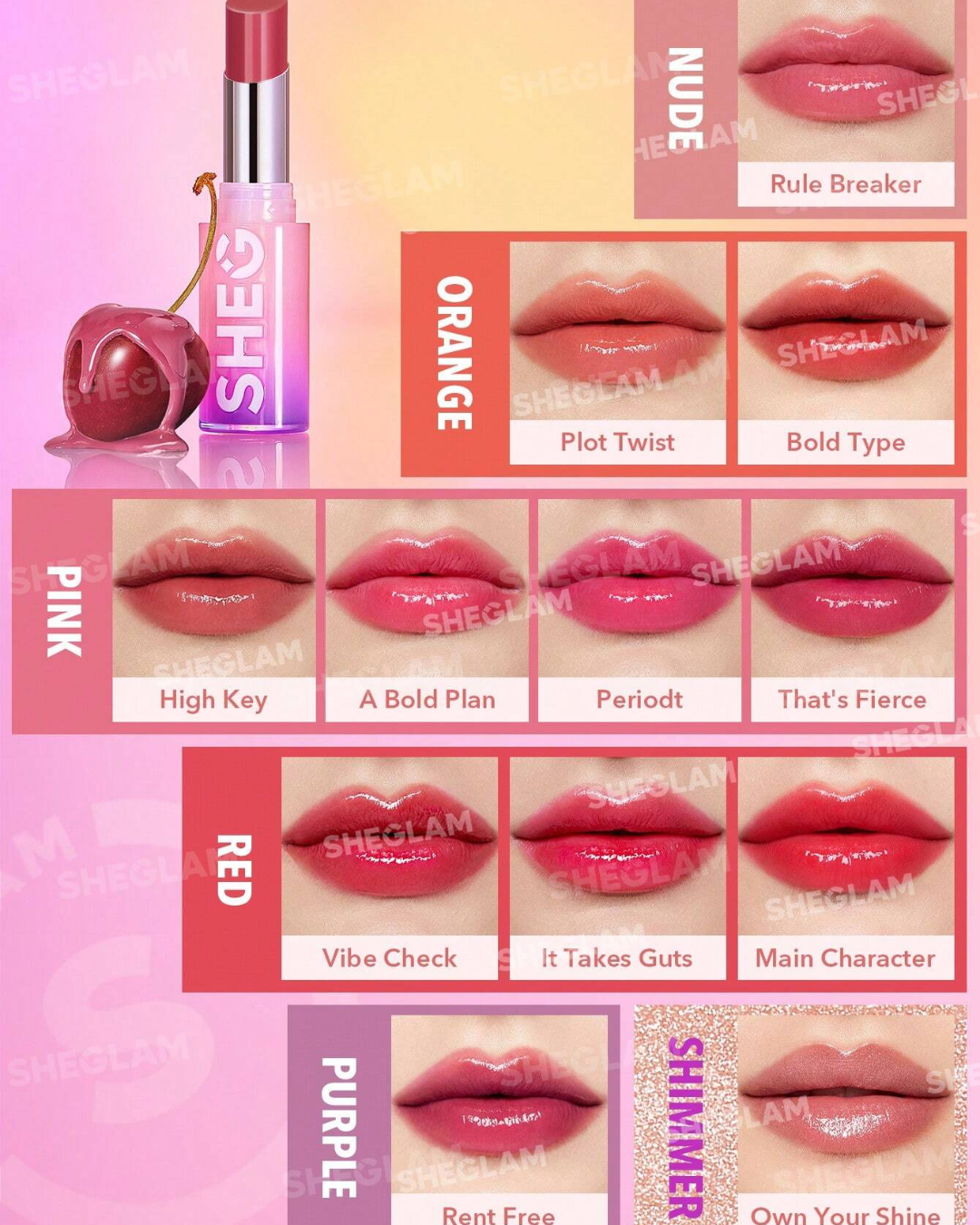 SHEGLAM Mirror Kiss High-Shine Lipstick
