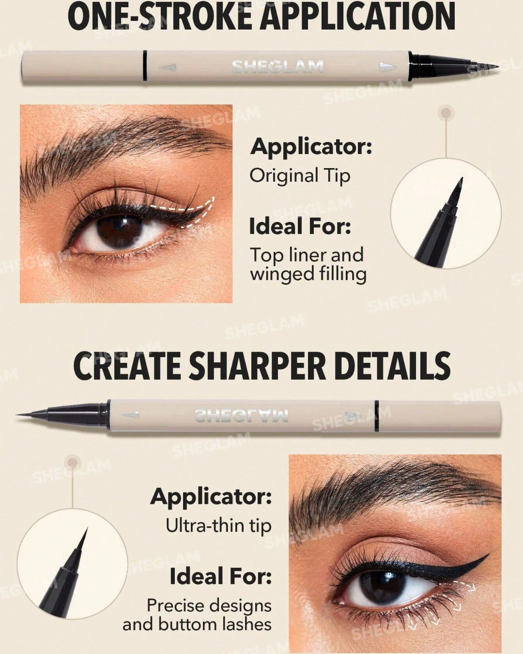 SHEGLAM Multi-Tasker Line & Detail Eyeliner Pen-Black