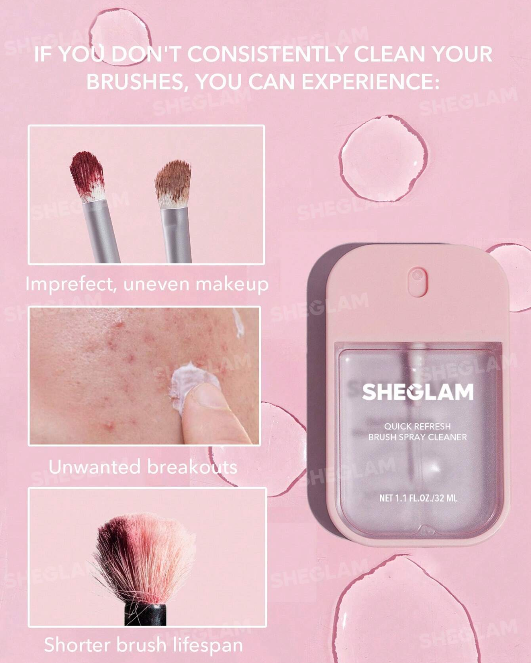 sheglam Quick Refresh Brush Spray Cleaner 32ml