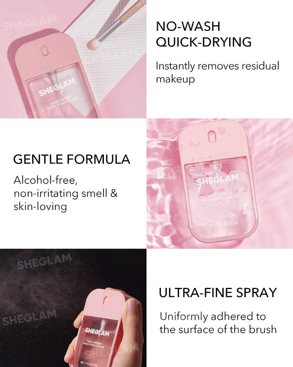 sheglam Quick Refresh Brush Spray Cleaner 32ml