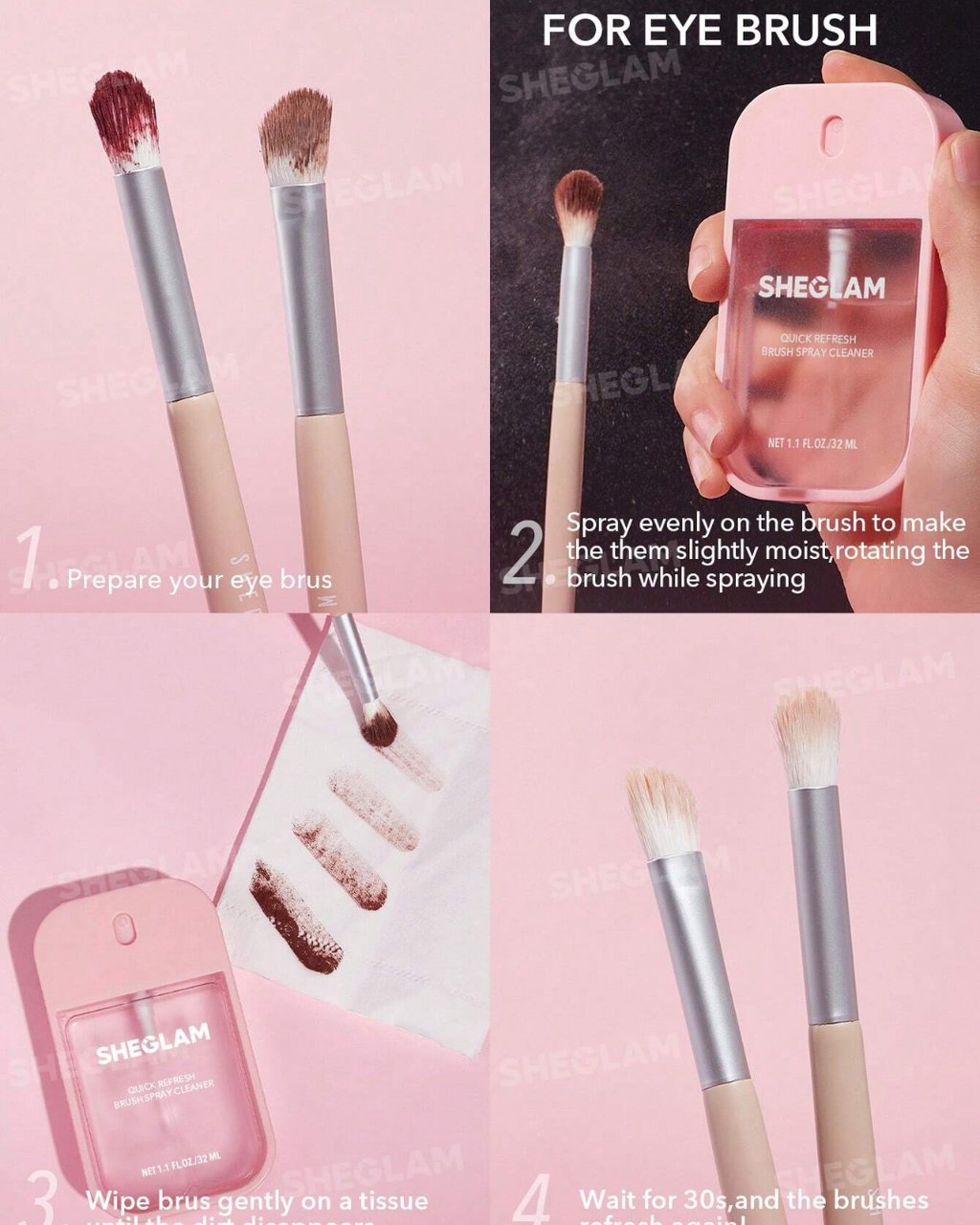 sheglam Quick Refresh Brush Spray Cleaner 32ml