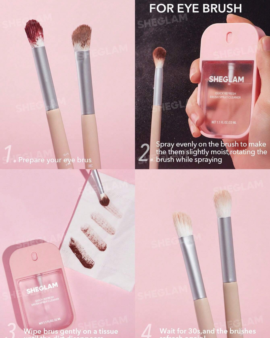 sheglam Quick Refresh Brush Spray Cleaner 32ml