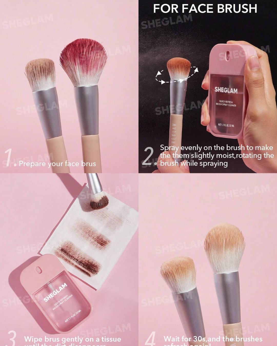 sheglam Quick Refresh Brush Spray Cleaner 32ml