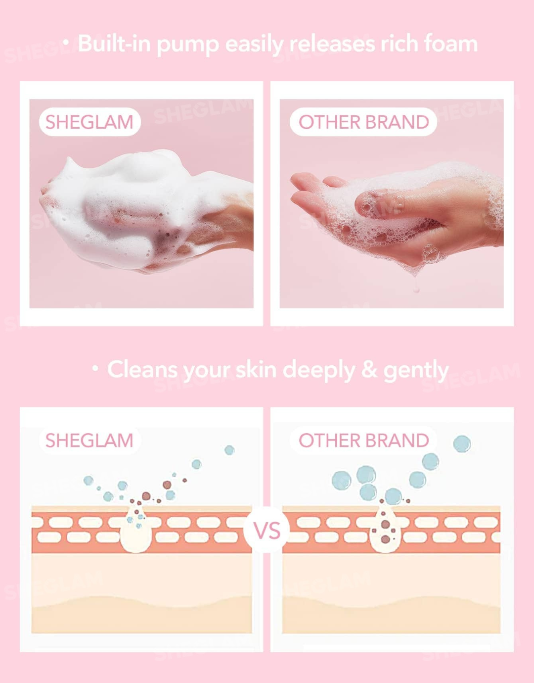 SHEGLAM Radiant By Combo Skin Face Cleanser 100Ml Hydrating Gentle Daily Facial Wash Liquid To Foam Formula