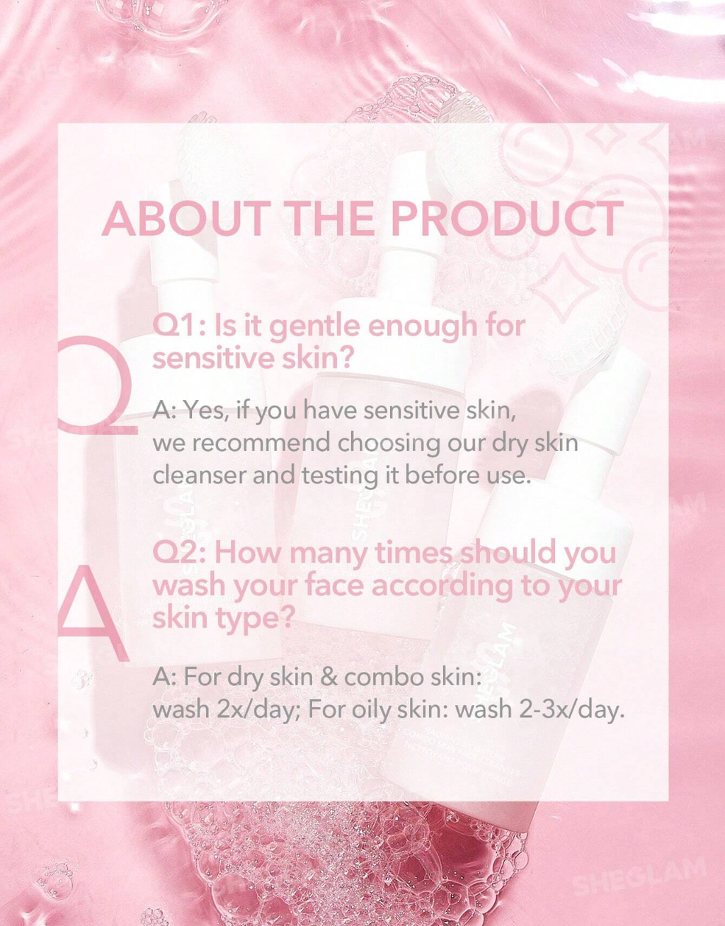 SHEGLAM Radiant By Combo Skin Face Cleanser 100Ml Hydrating Gentle Daily Facial Wash Liquid To Foam Formula