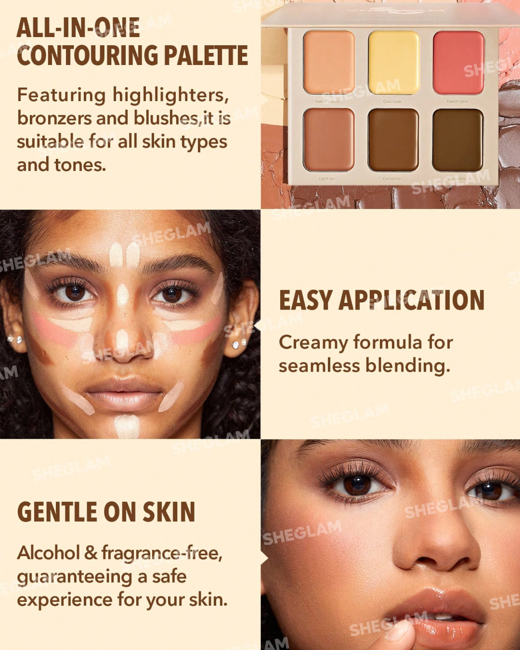 SHEGLAM Stereo Face Six-Color Cosmetic Disc