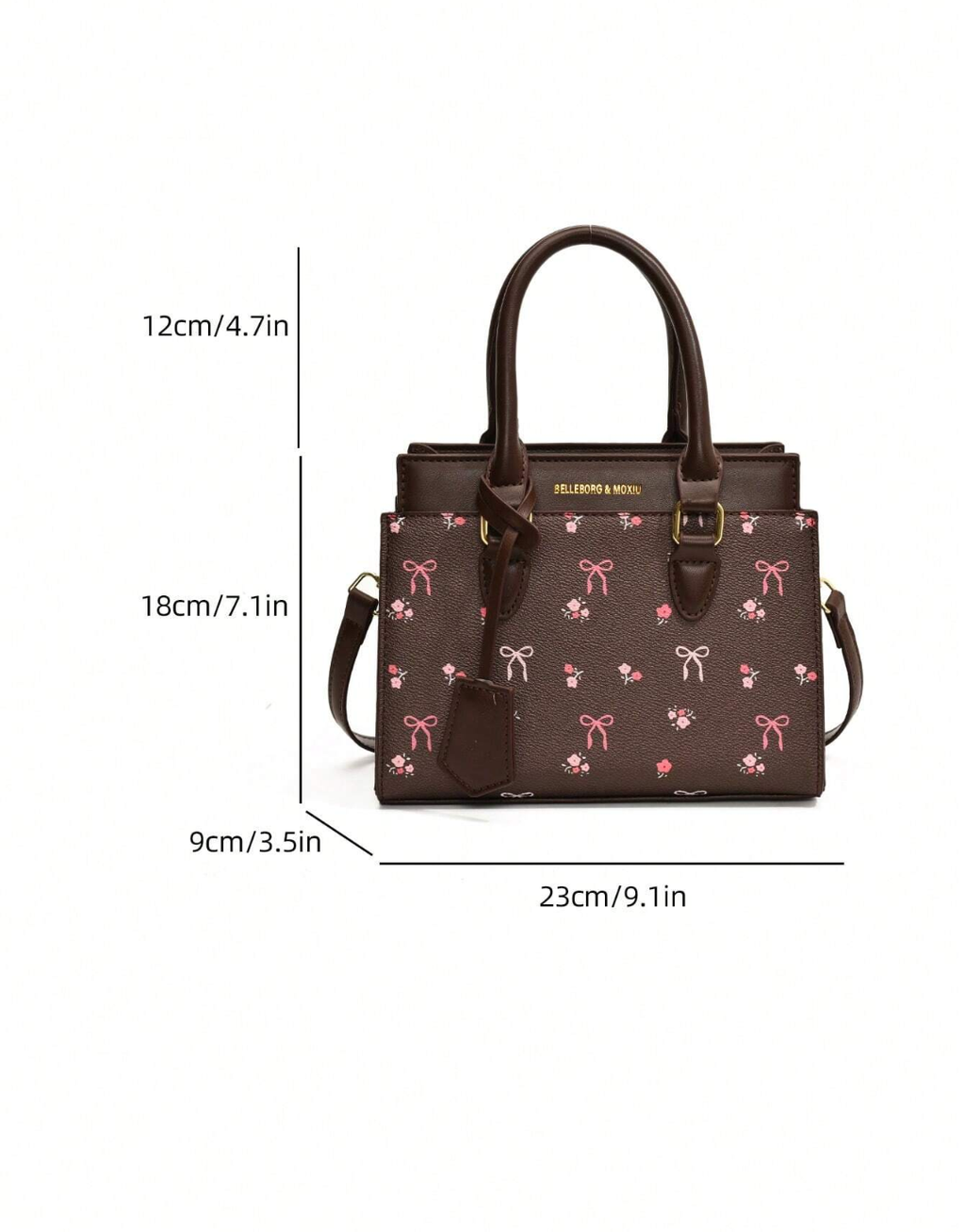 SHEIN-BELLEBORG Printed Tote & Shoulder Bag For Women