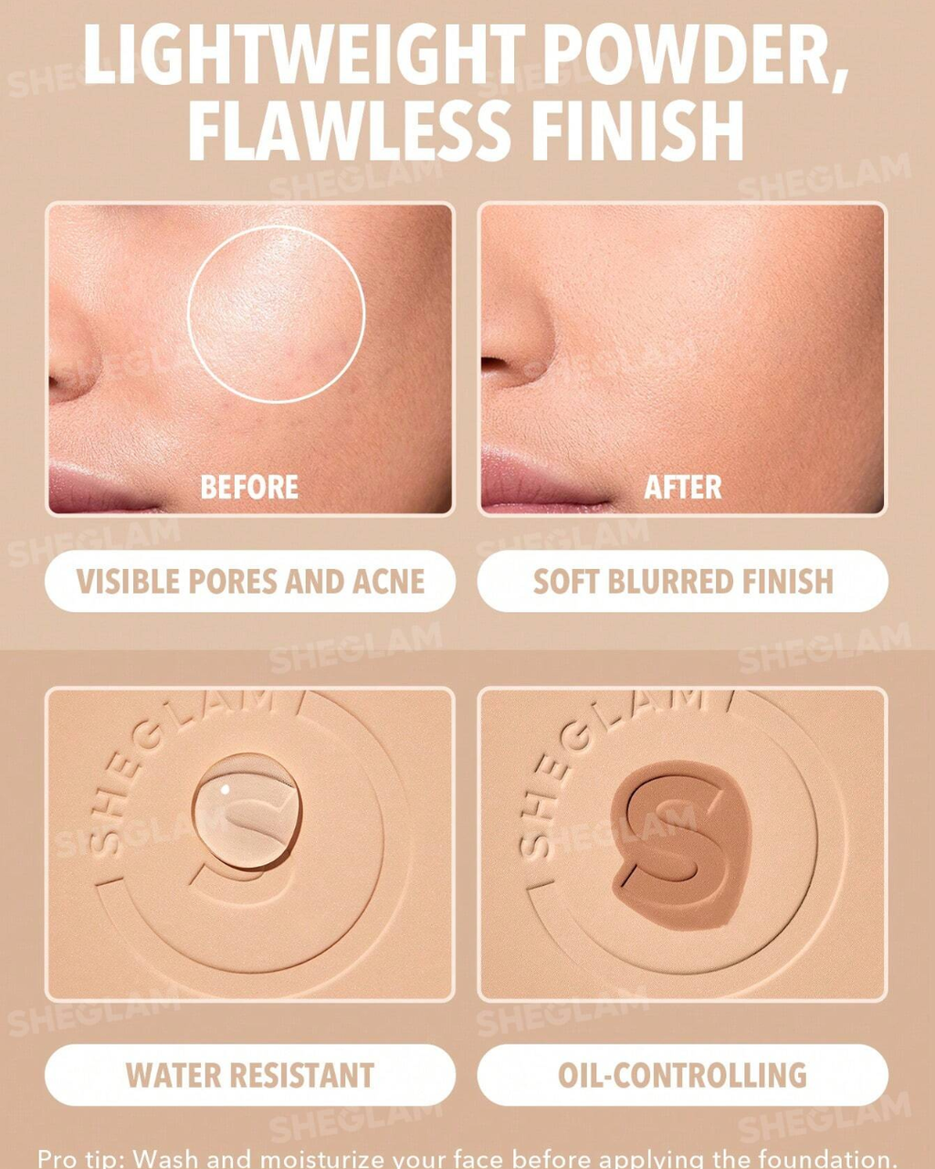 SHEGLAM Skin-Focus High Coverage Powder Foundation