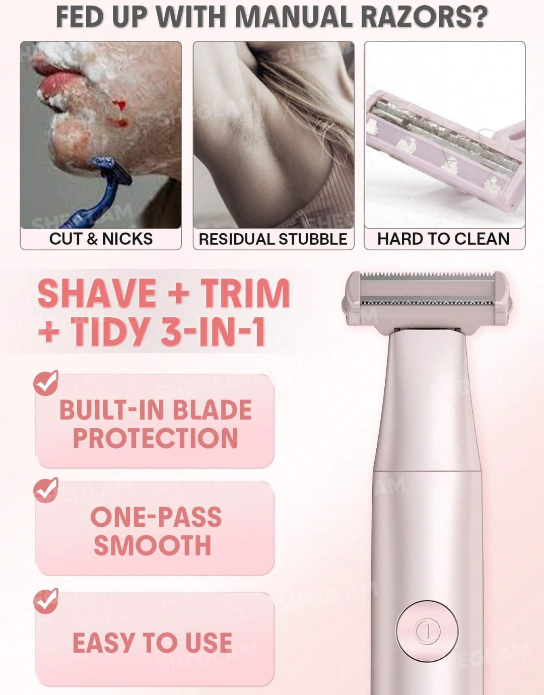 SHEGLAM Smooth Moves Single-Blade Electric Razor