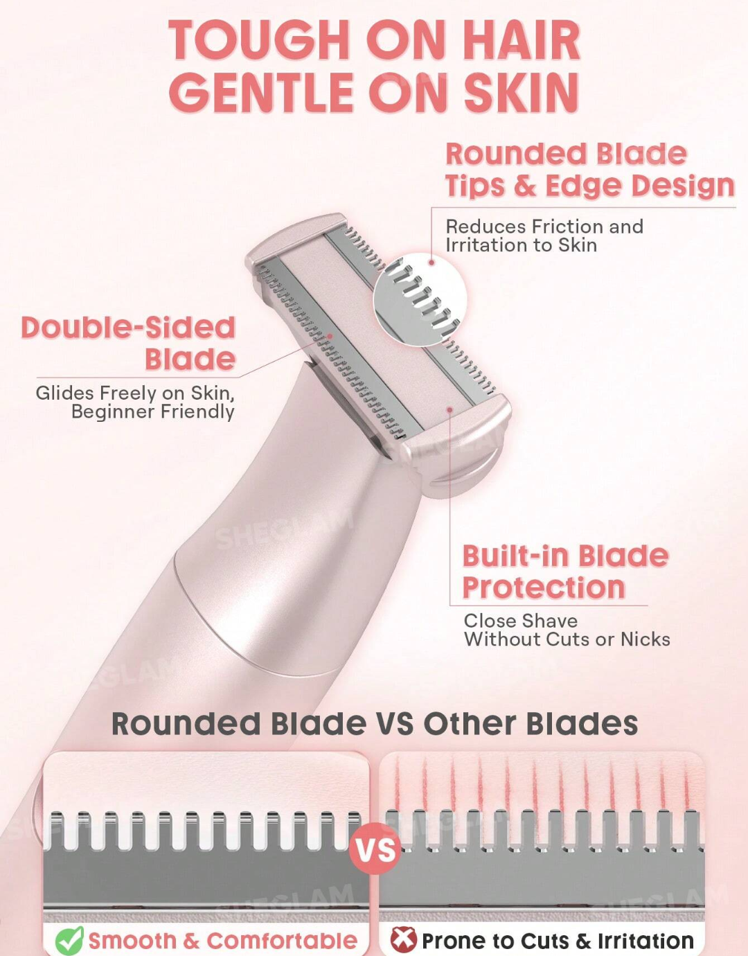 SHEGLAM Smooth Moves Single-Blade Electric Razor