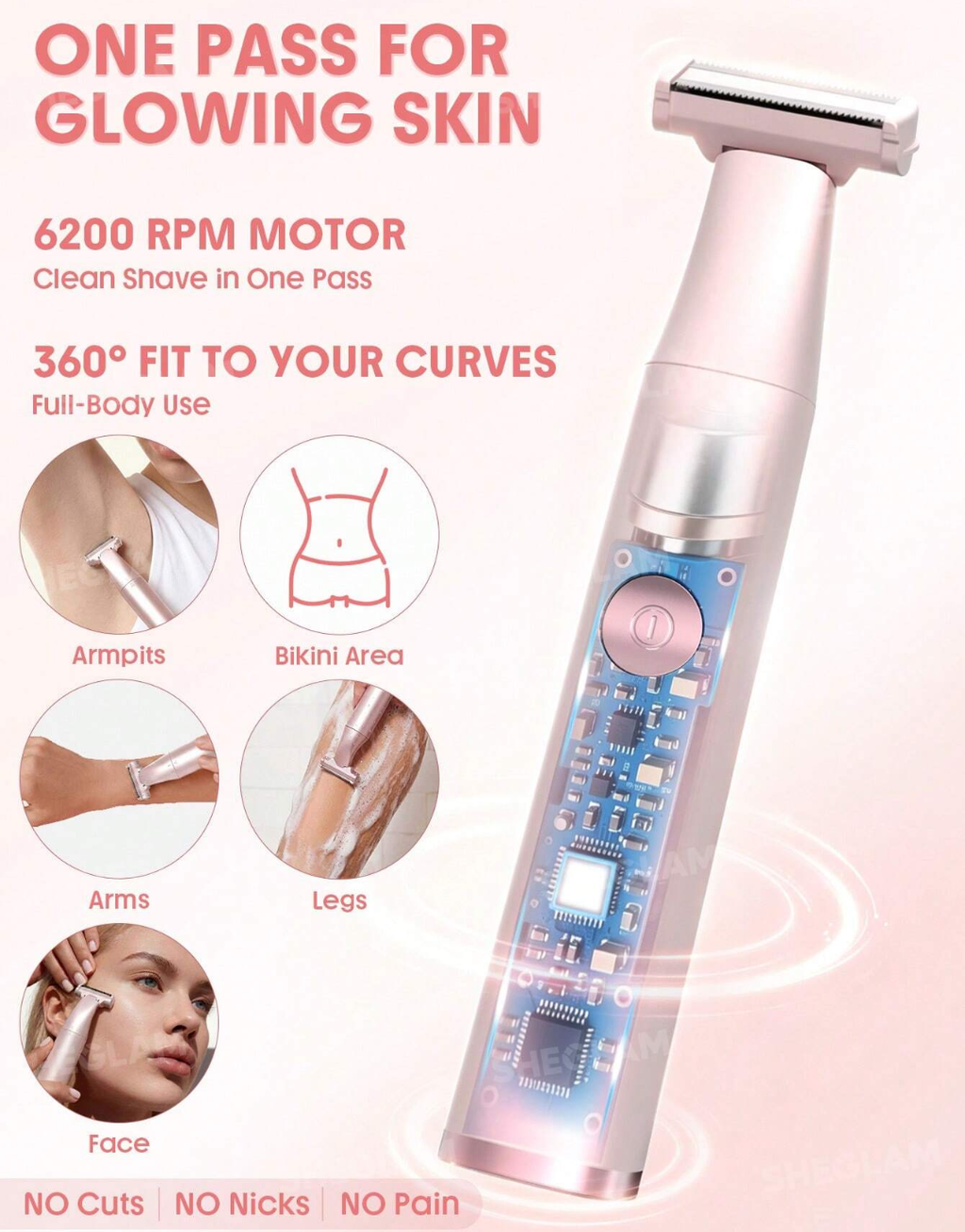 SHEGLAM Smooth Moves Single-Blade Electric Razor