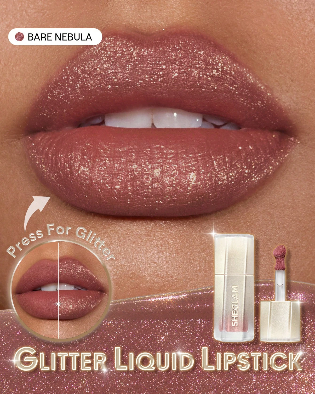 SHEGLAM Stardust Swipe Glitter Liquid Lipstick
