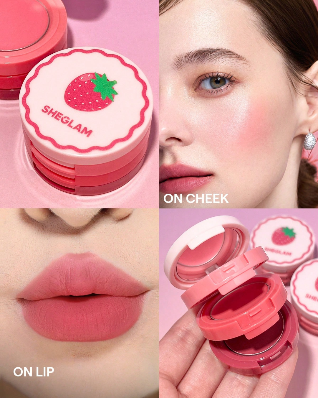 SHEGLAM Very Cherry Cheek & Lip Cream Stack