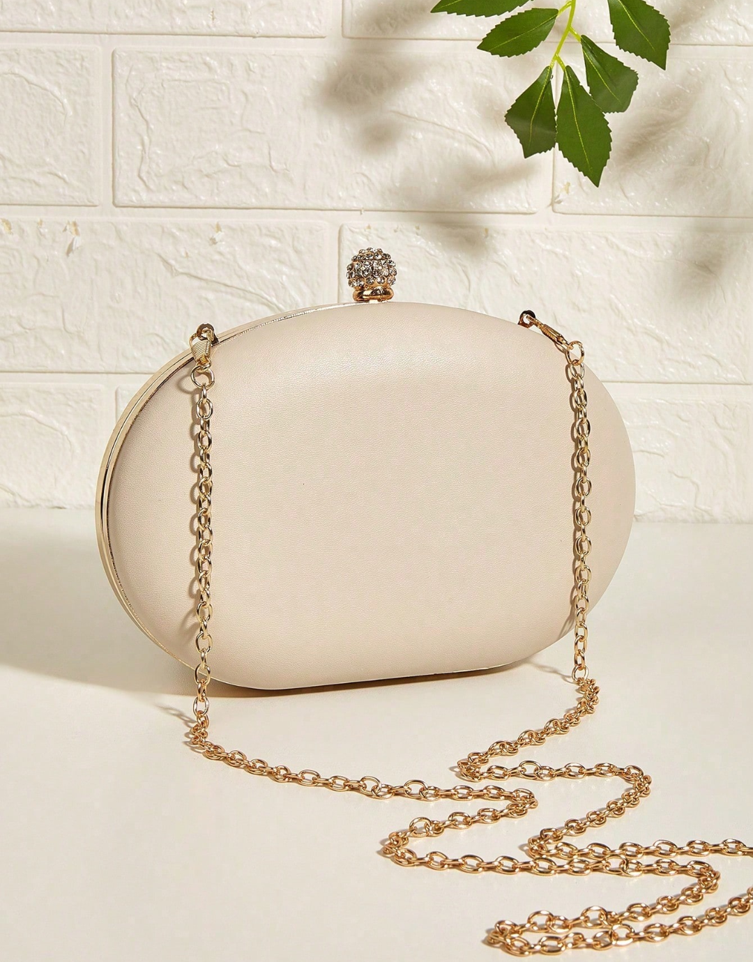 SHEIN Sweet Floral Rhinestone Decorated Egg-Shaped Evening Bag, Shoulder Crossbody Clutch Bag, Perfect For Prom Parties, Elegant Fashion Bag For Gowns And Cheongsams, Versatile Women's Bag