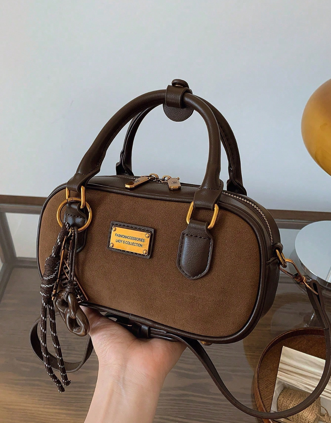 SHEIN Retro Bowling Bag For Women, New Fashion Crossbody Handbag With High-End Feel, Tote Shoulder Bag For Work