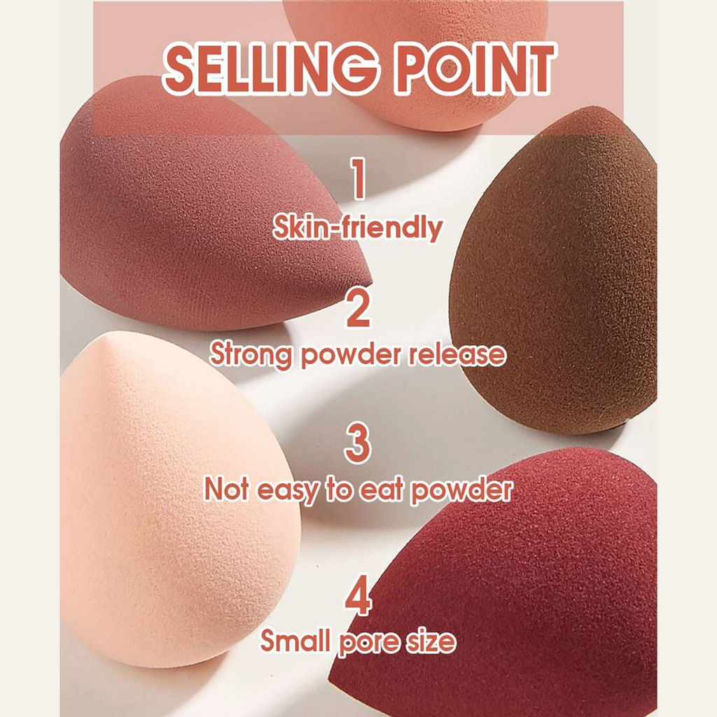 5pcs Makeup Sponge With Storage Bucket