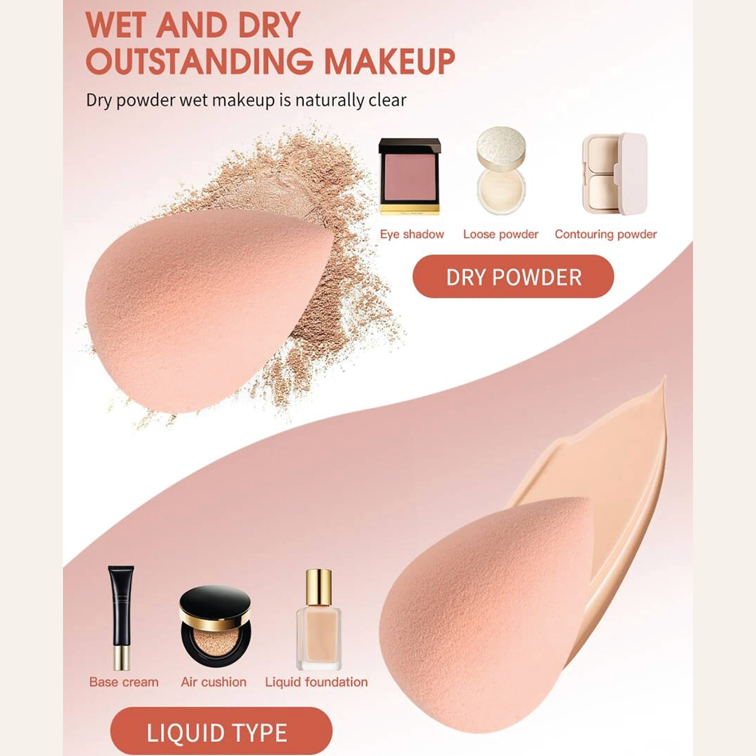 5pcs Makeup Sponge With Storage Bucket